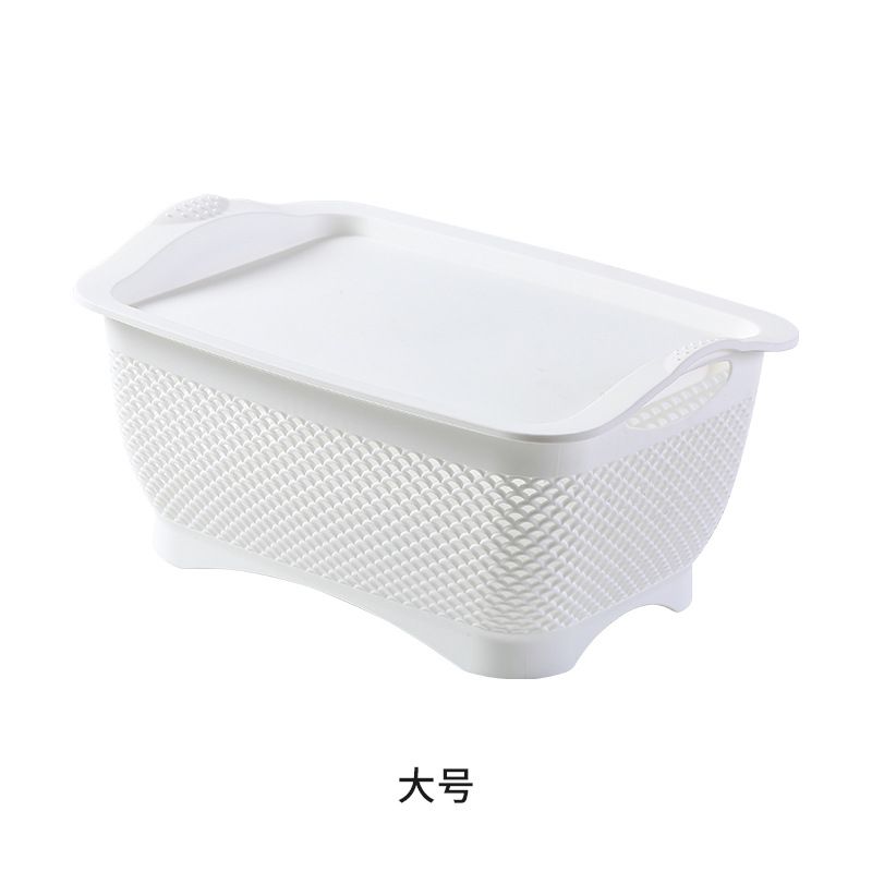 Wicker plastic storage basket, fruit basket, kitchen storage, office storage basket 091, medium size 091 Item Picture