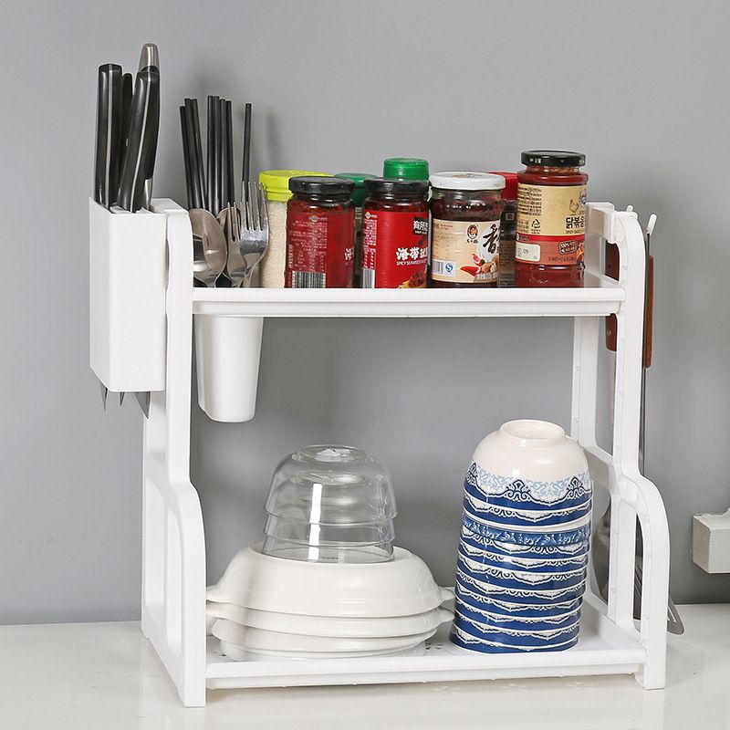 Multi-functional storage rack, double-layer storage rack, kitchen seasoning rack, cutting board rack, kitchen special storage rack, storage rack 058 Application Scenario