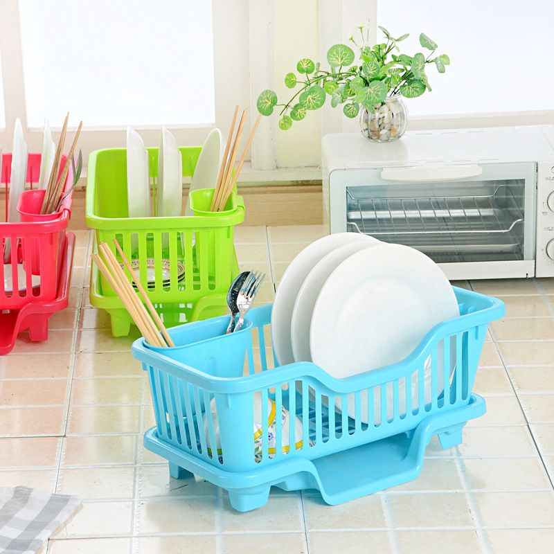 Kitchen bowl rack, draining rack, plastic bowl and plate rack, multi-functional rack, storage rack, water filter, tableware storage rack 6562 small size Specification drawing