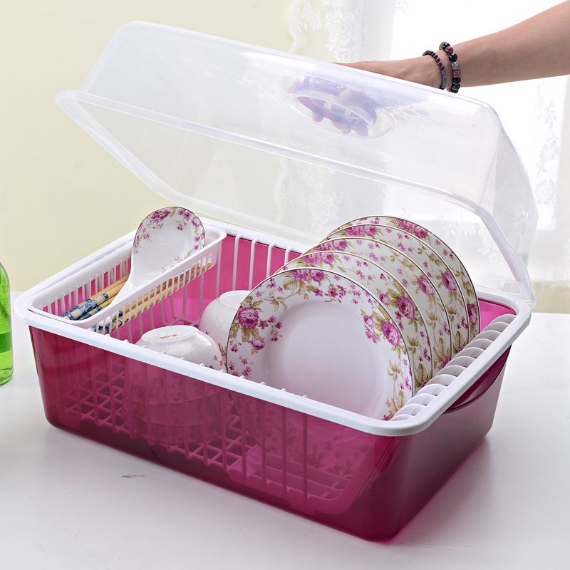 The kitchen is equipped with a covered bowl rack, a draining rack, a plastic dish rack, a multi-functional rack, a storage rack, a water filter, and a storage rack for chopsticks, bowls and tableware. 6573 full figure