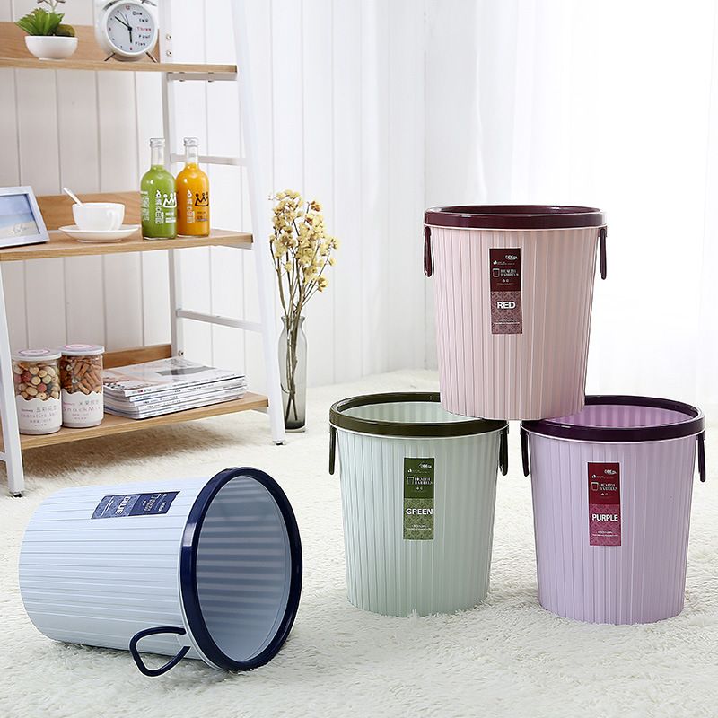 Plastic trash cans, household kitchen, living room, bathroom trash cans, hotel hygiene buckets, square office wastebaskets 063 Application Scenario
