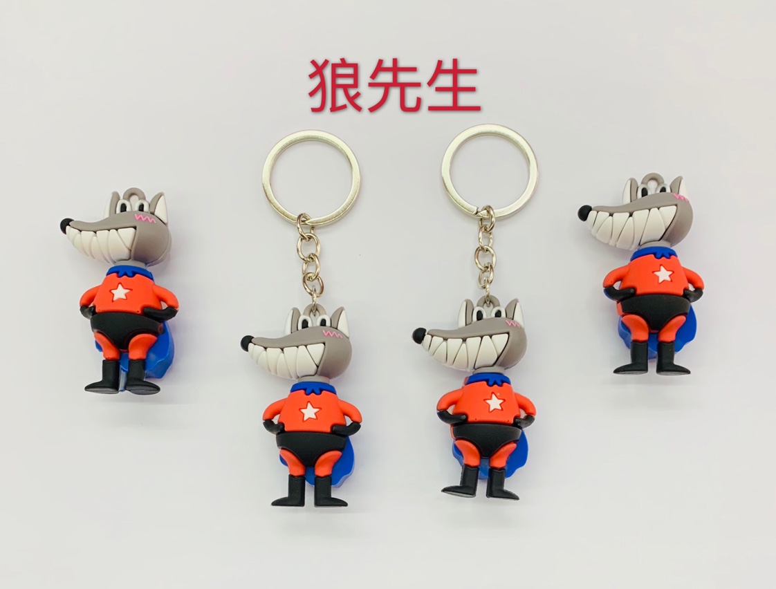 唐装牛软胶钥匙扣细节图