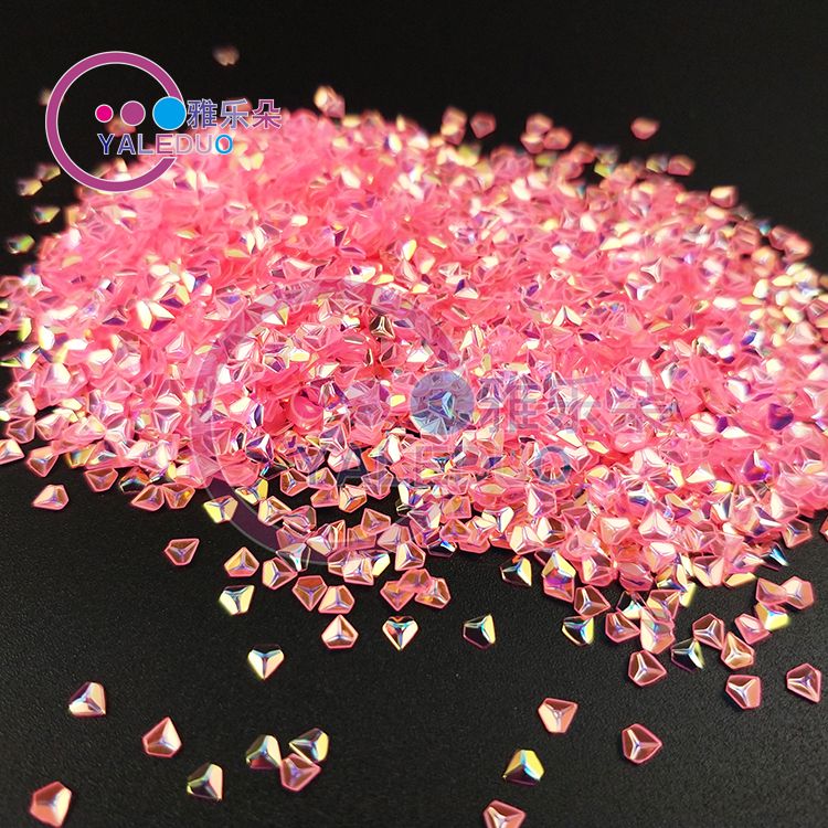 Golden Light 3D stereoscopic diamond sequins Pentagonal rhombic dynamic glitter nail and makeup glitter decorative accessories Specification image