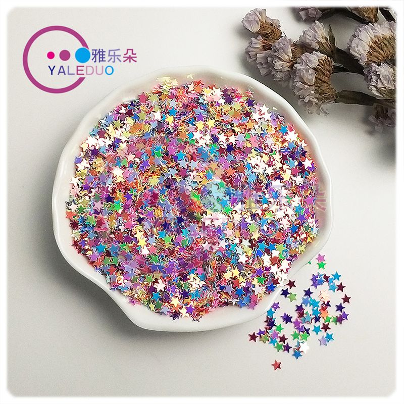 4mm five-pointed star pvc sequin nail art diy accessory material stage festival quicksand phone case Slime accessory Item Picture