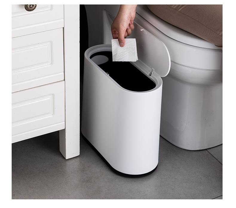 按压翻盖夹缝分类垃圾桶家用客厅厨房办公大号卫生间桶爆款077详情12
