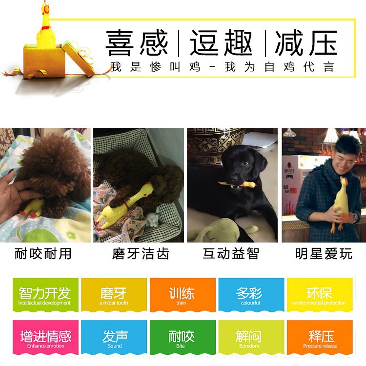 Hot selling Feng Pei pet sound toy dog cat general use small sugar glue strange call chicken toy scream chicken wholesale details Picture