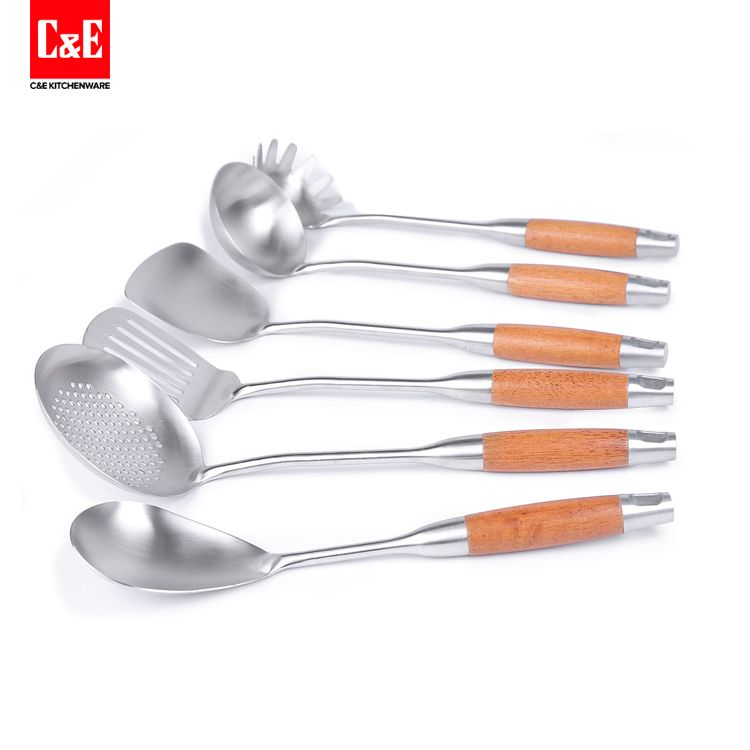 C&E 创艺厨具 花梨木厨具套装七件套多功能 烹饪勺铲   花梨木 不锈钢 材质