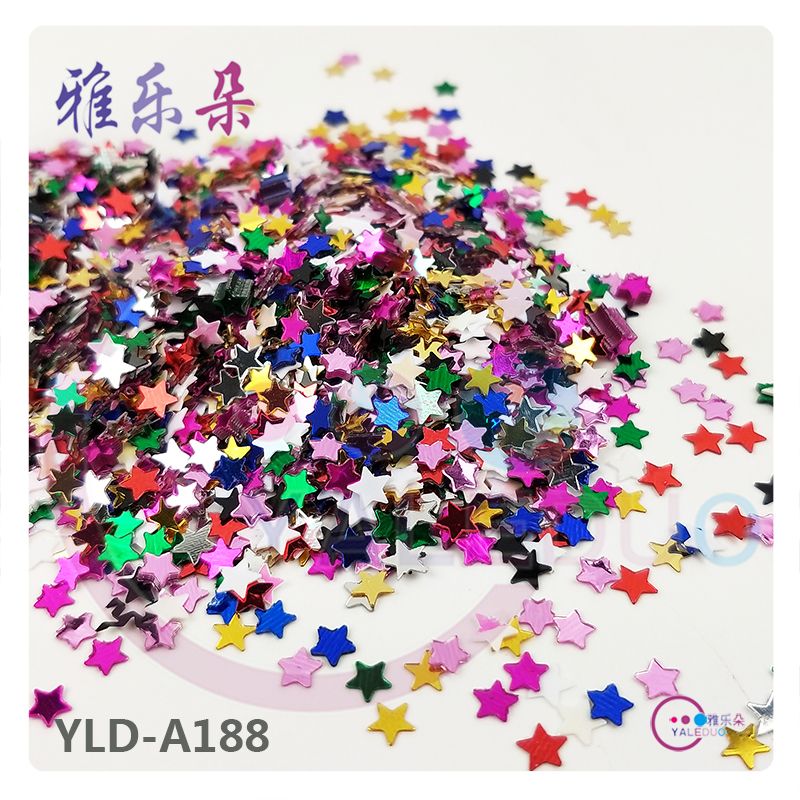 4mm five-pointed star pvc sequin nail art diy accessory material stage festival quicksand phone case Slime accessory
