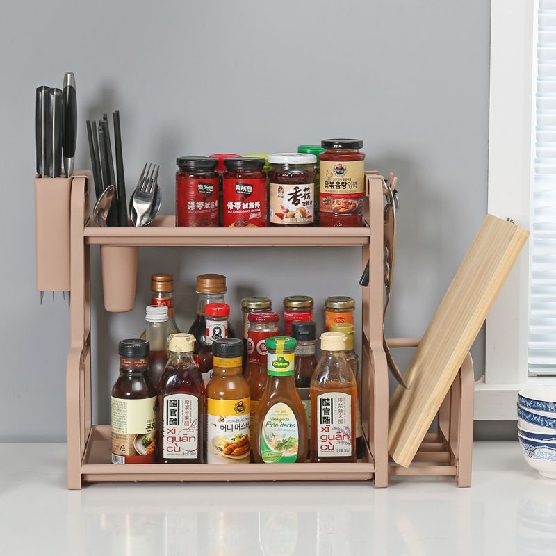 Multi-functional storage rack, double-layer storage rack, kitchen seasoning rack, cutting board rack, kitchen special storage rack, storage rack 058 full figure