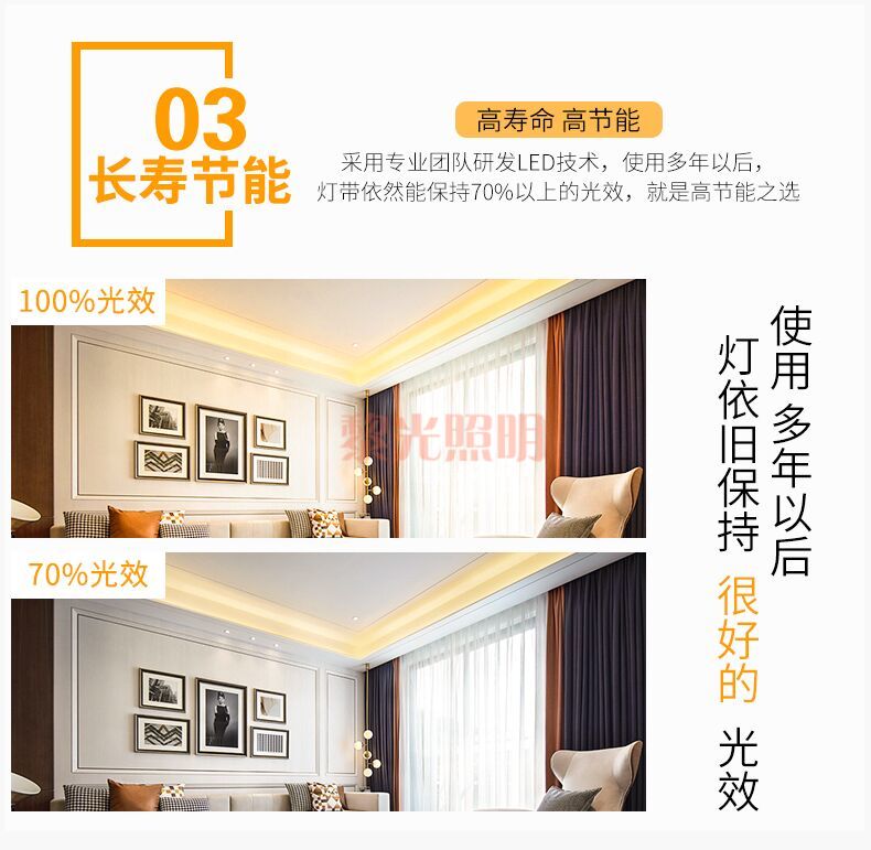 LED高亮低压灯带12v贴片背胶软灯带展柜照明铝材灯槽24v冰蓝超密详情图6