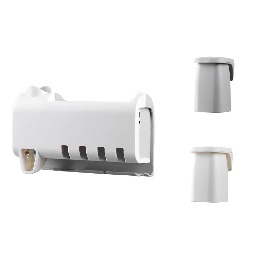 Toothbrush holder set, no need for drilling, plastic, automatic toothpaste squeezing, bathroom, home, toothbrush holder, wall-mounted, multi-functional Item Picture