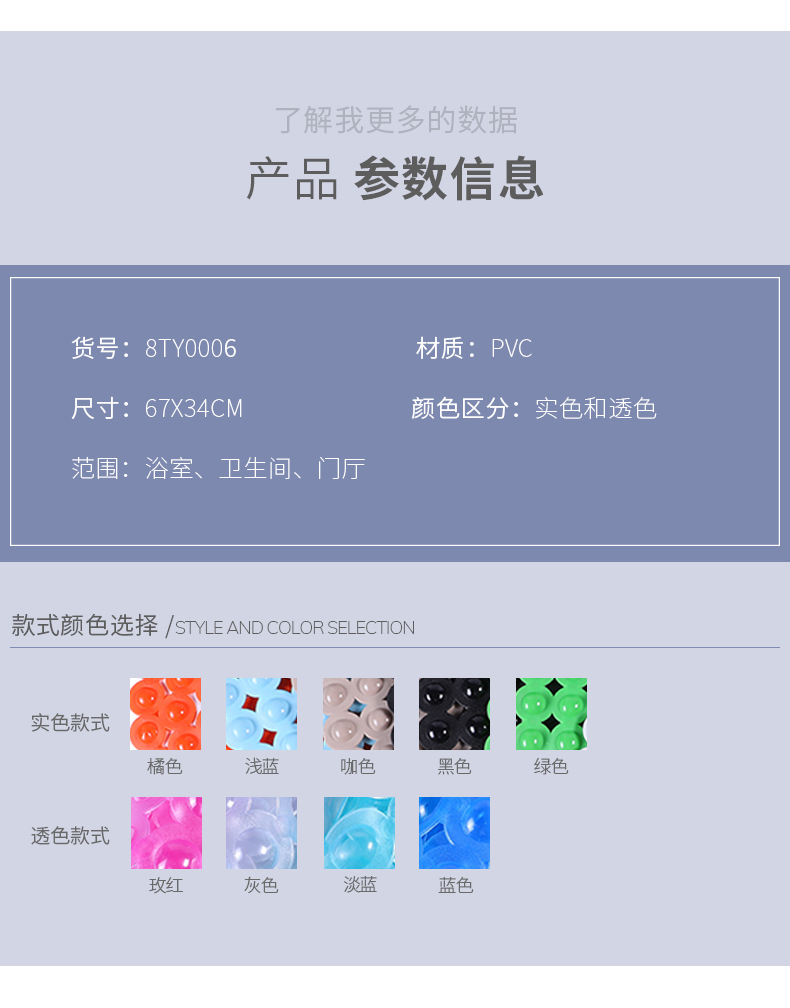 厂家直销新潮防滑疏水地垫 可来样定制舒适触感无异味脚垫门垫详情图6
