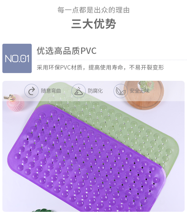 工厂直销多孔地垫 简约防腐化防滑垫 可批发透气不积水浴室垫详情图4