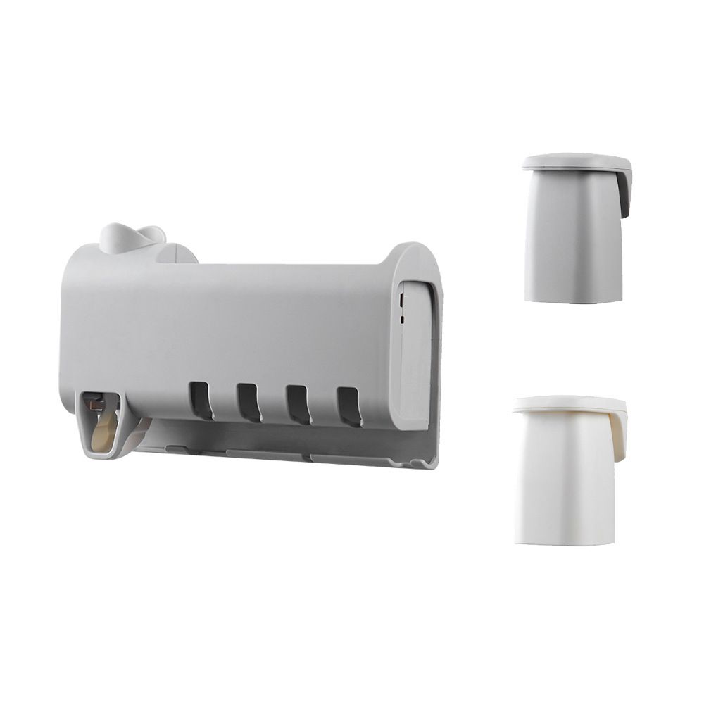 Toothbrush holder set, no need for drilling, plastic, automatic toothpaste squeezing, bathroom, home, toothbrush holder, wall-mounted, multi-functional undefined