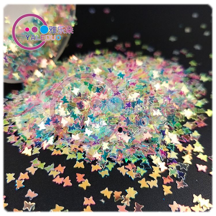 3mm golden light sequins, small butterfly sequins, nail sequins, DIY art decorations, eye makeup, irregular-shaped glitter stickers