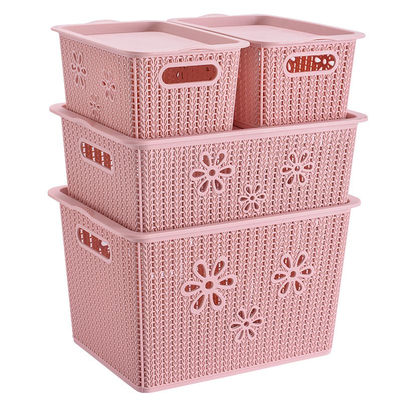 Wicker storage basket, fruit basket, storage basket, kitchen storage, office storage, sundries basket, toy storage basket 2028, large size with lid Item Picture