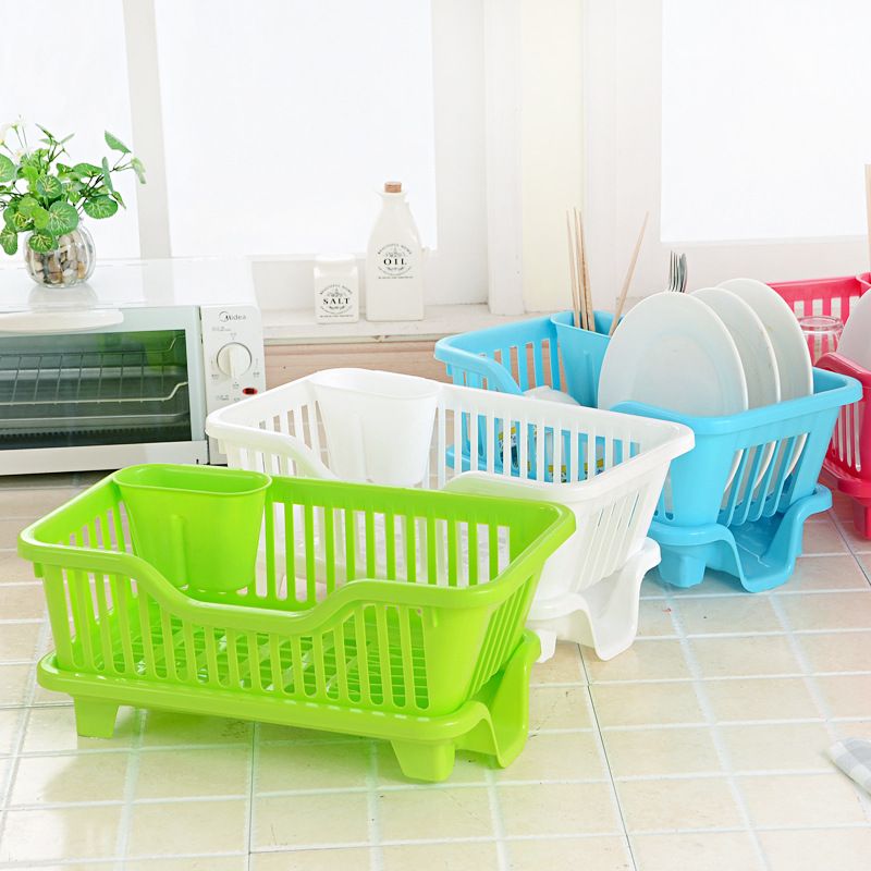 Kitchen bowl rack, draining rack, plastic bowl and plate rack, multi-functional rack, storage rack, water filter, tableware storage rack 6562 small size full figure