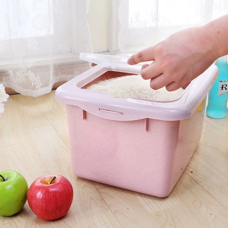Household rice bucket, moisture-proof and insect-proof, transparent rice storage box, sealed flip cover storage box, coarse grain bucket, plastic rice bucket 6560/7.5kg details Picture