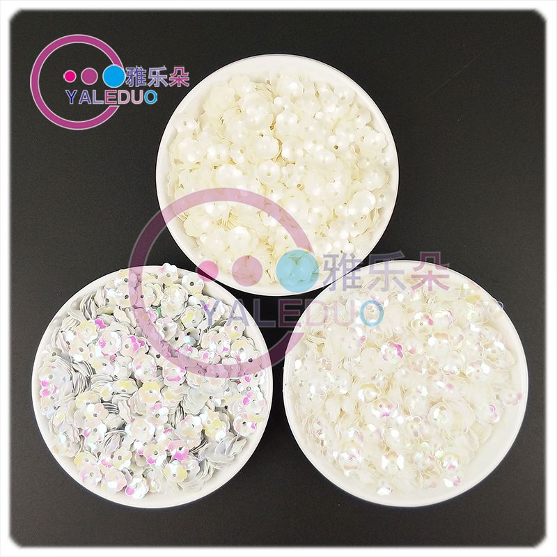 Small bag 7mm mid-hole concave-convex six-petal plum sequin earrings, sequins, handcrafted diy pendant accessories, material sourcing Item Picture