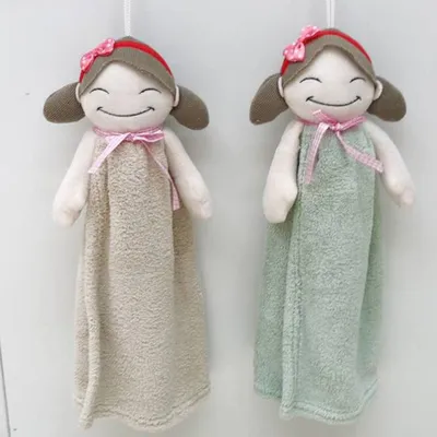Thickened cartoon hanging absorbent hand towel Kitchen toilet children's household cute creative liniment handkerchief towel thumbnail