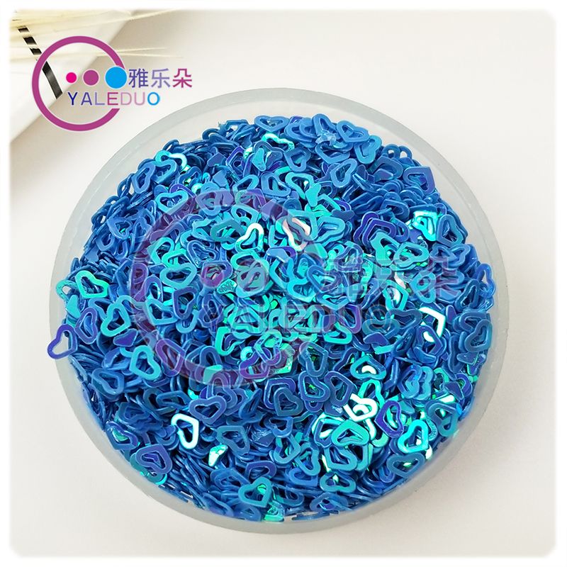 4MM colorful hollowed-out heart-shaped sequins for nail art, beaded makeup, eye area DIY accessory materials, phone case epoxy resin accessories details Picture