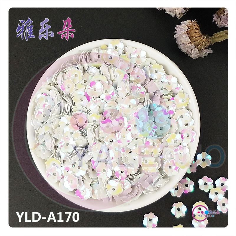 Small bag 7mm mid-hole concave-convex six-petal plum sequin earrings, sequins, handcrafted diy pendant accessories, material sourcing