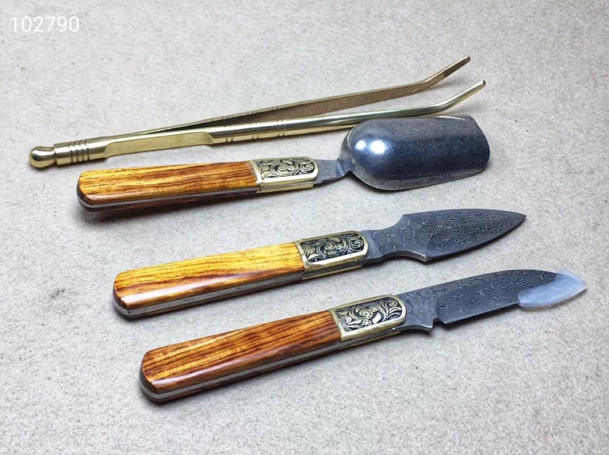 国潮-海黄茶刀 大马‌士革茶具‌四件套详情图6