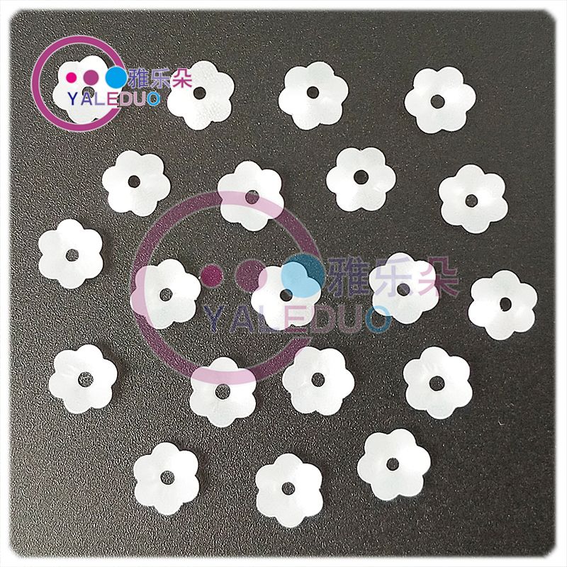 Small bag 7mm mid-hole concave-convex six-petal plum sequin earrings, sequins, handcrafted diy pendant accessories, material sourcing Specification image