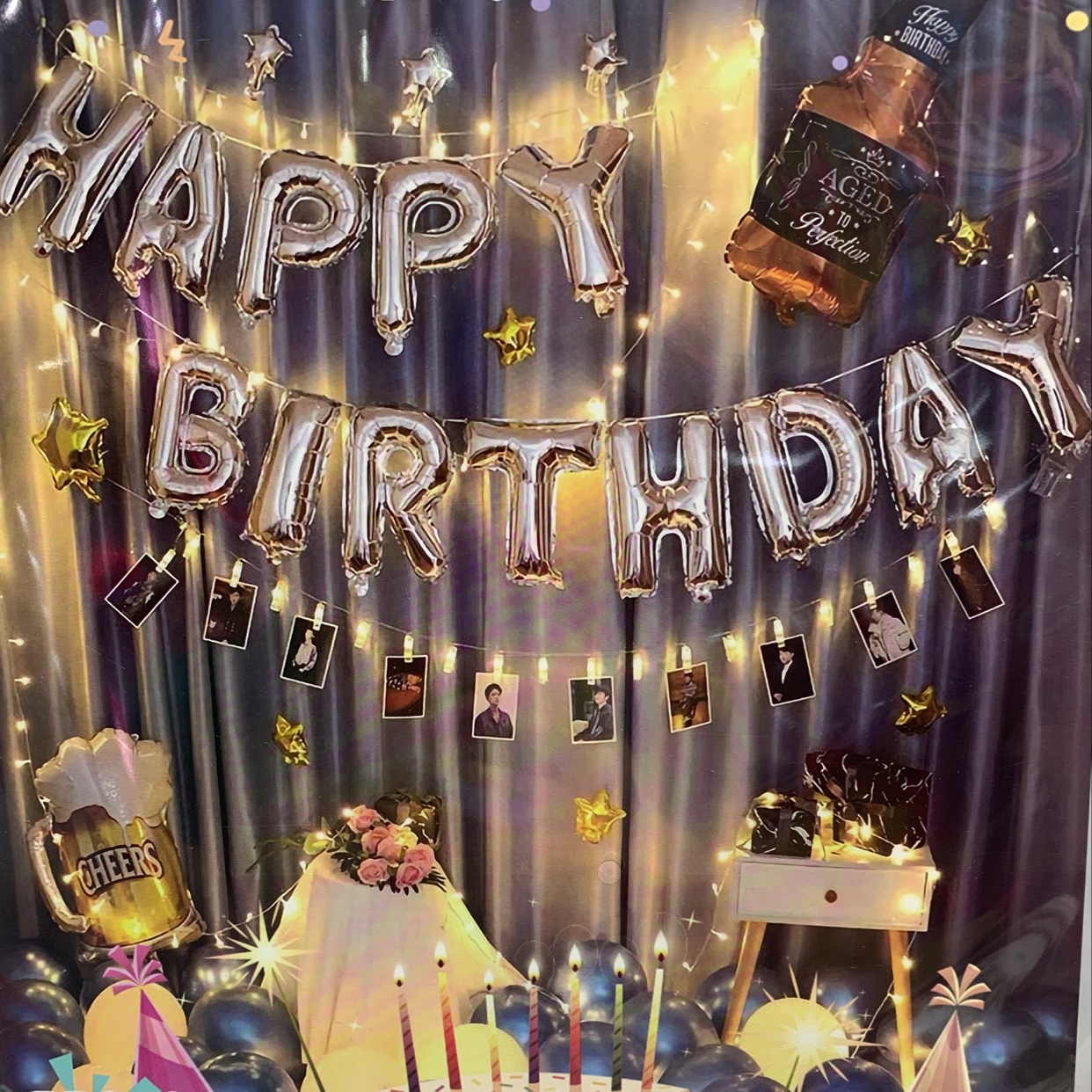 Bottle birthday combination aluminum foil balloon set