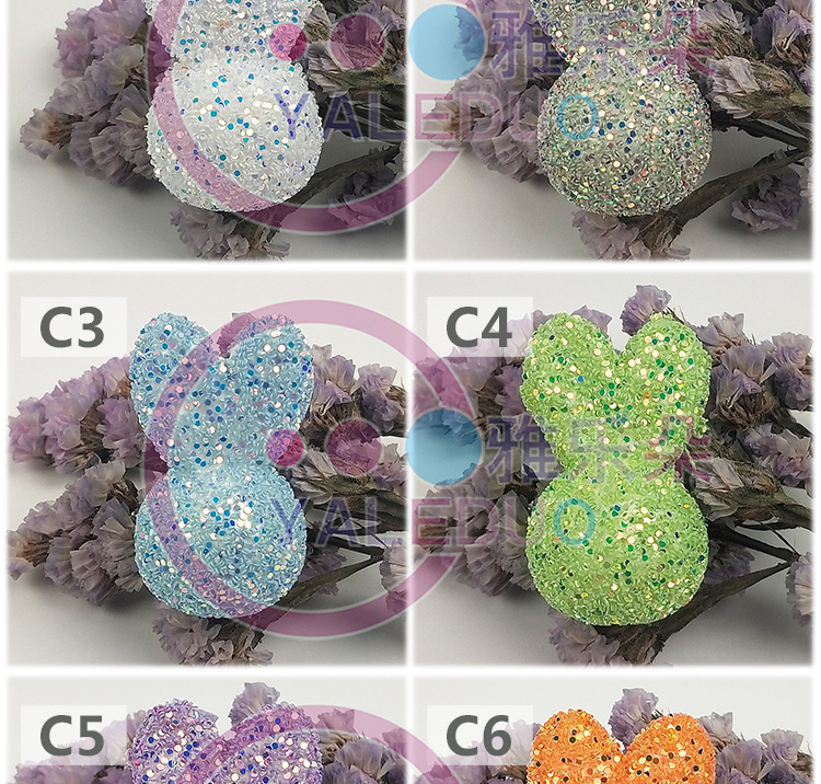 烘培T舞台金光亮片泡沫兔子粉球商场橱窗圣诞挂饰蛋糕DIY装扮配件详情图5