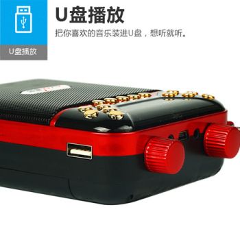 小蜜蜂M07便携式大功率扩音器老年人唱戏机 教师无线教学用收音机细节图