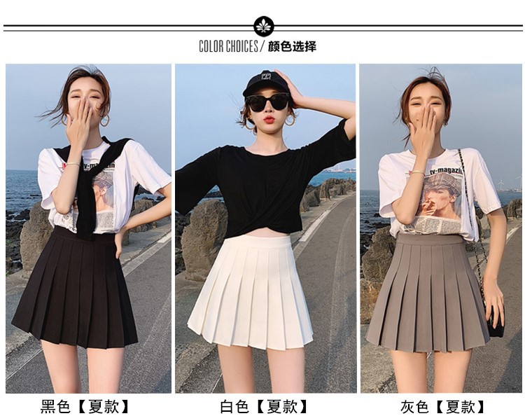 The new summer black pleated skirt, short skirt, high-waisted A-line skirt for women, and the super popular half-length skirt on Instagram for students in the school style detail image 4