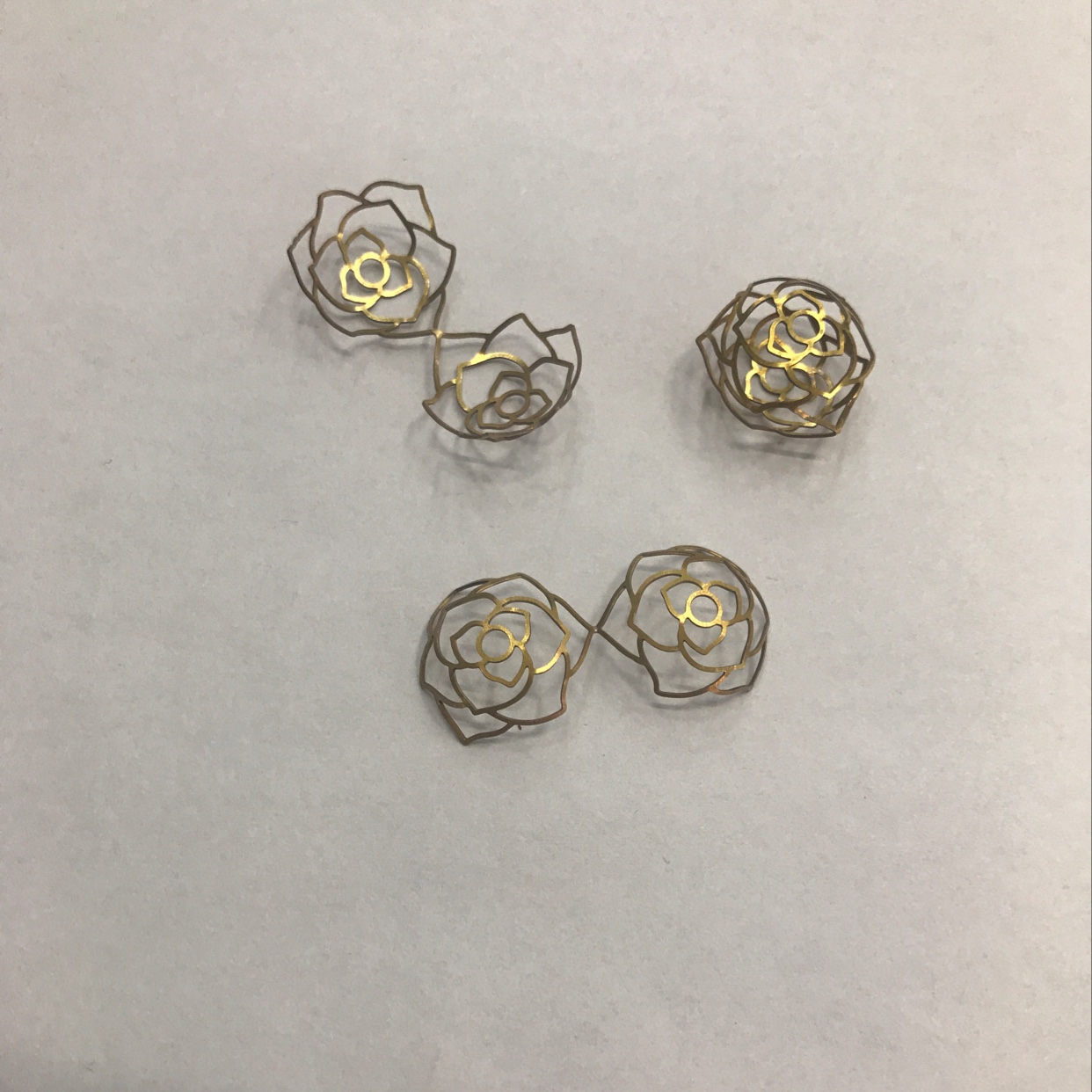 Feite computer chips, eco-friendly brass chips, rose chips, arched two pieces, one-piece package, zircon jewelry accessories, earrings, necklaces, pendants, earrings