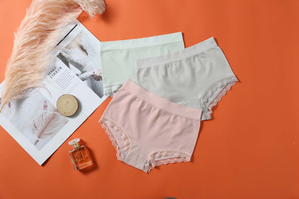 Hot style women's high waist underwear lace side close-fitting soft briefs thumbnail