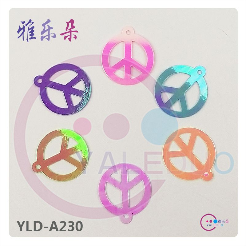 小包装混色PVC18mm标志亮片耳环幼儿DIY摄影道具服装饰品材料配件