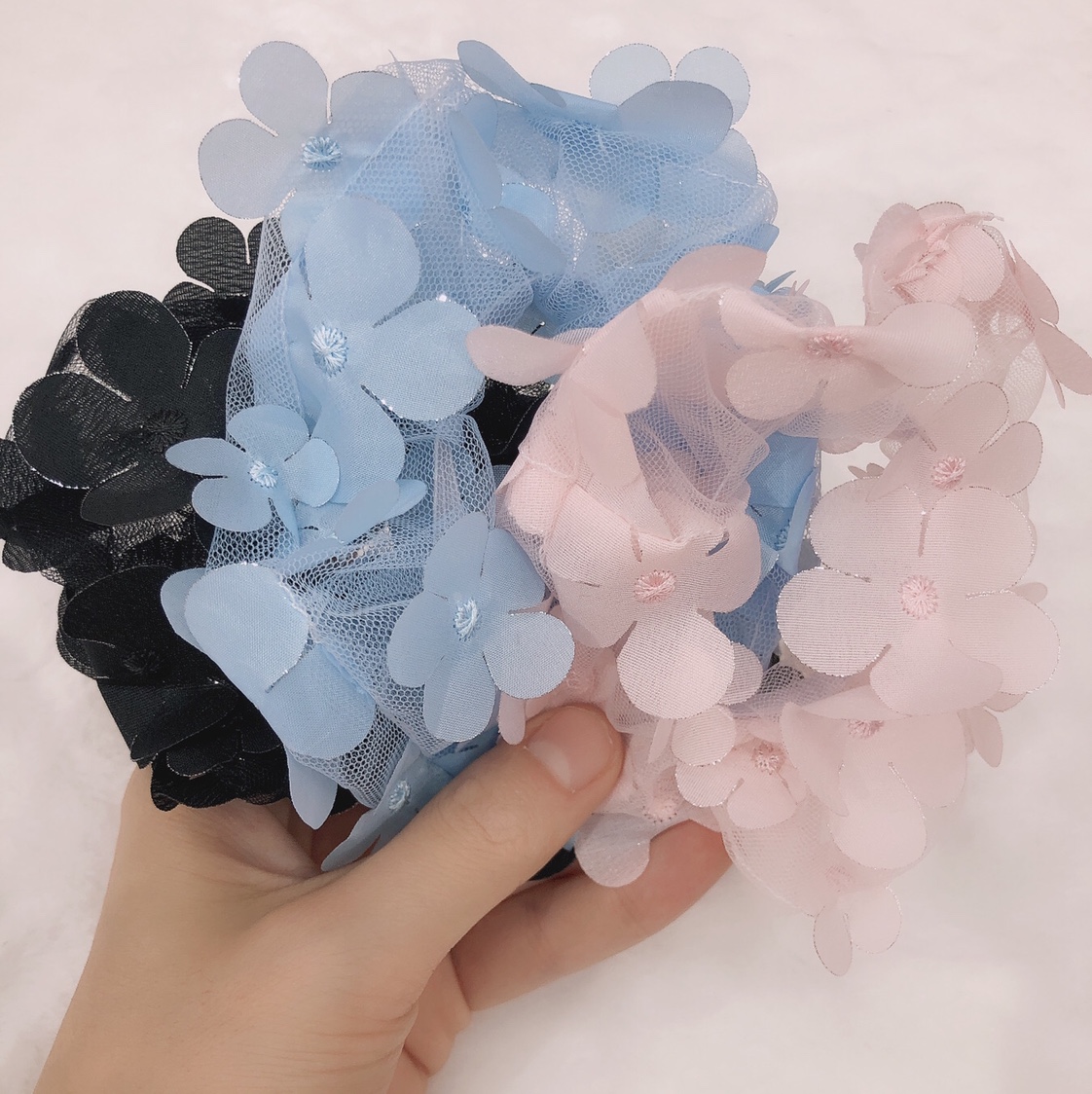 Summer hair rings of flowers