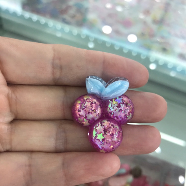 Large-sized glossy five-star film fruit series ab glue epoxy resin accessories details Picture