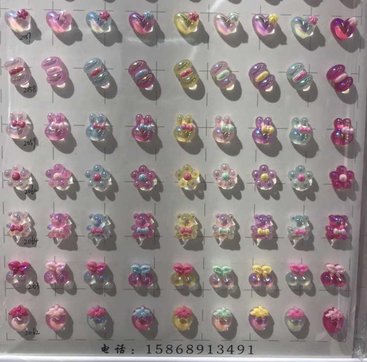 Small glossy ab coated epoxy resin accessories