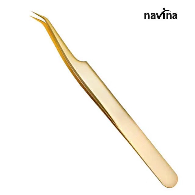 navina Yaviya Eyelash Implantation Special Queen Clip False eyelash Extension Tweezers, Special Blooming Golden Queen Clip Beauticians Special Blooming Tweezers, eyelash extension Tools exclusively for export Application Scenario