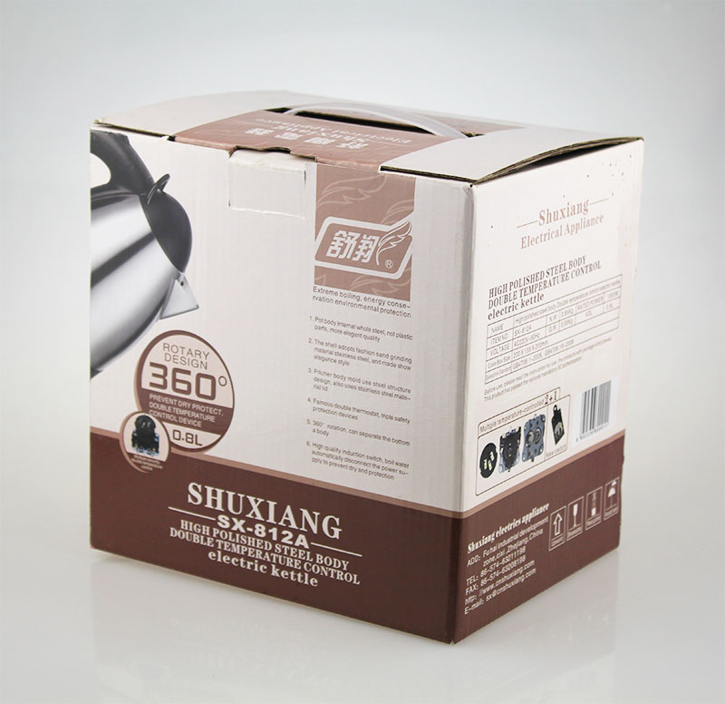Shuxiang domestic sales 500W 0.8L Shuxiang brand SX-812A stainless steel anti-dry-burning electric kettle, boiling kettle and kettle are available in stock detail image 8