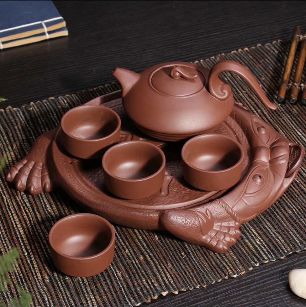 紫砂带盘茶具