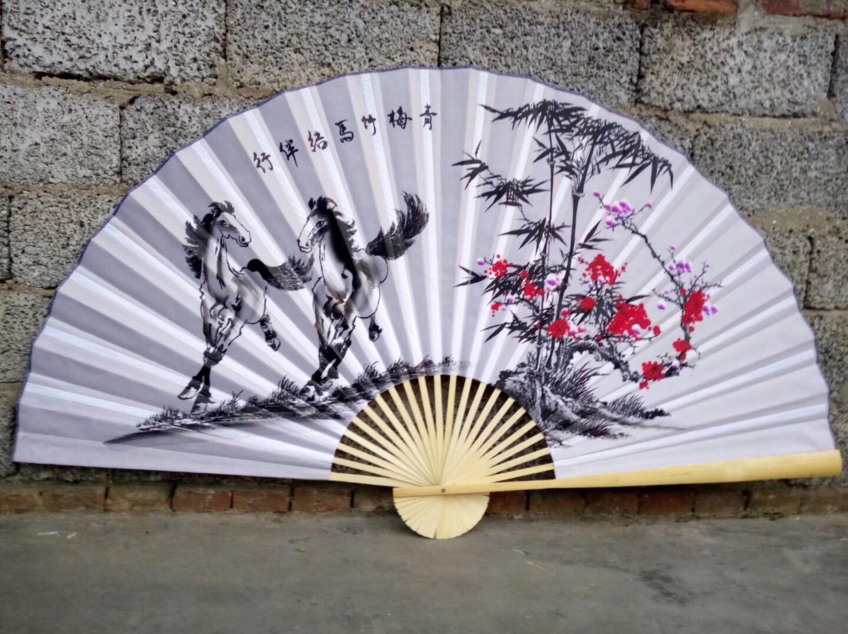 悬挂持久不变形*鸿运当头*超大挂扇玄关客厅壁挂装饰工艺大折扇子详情图8