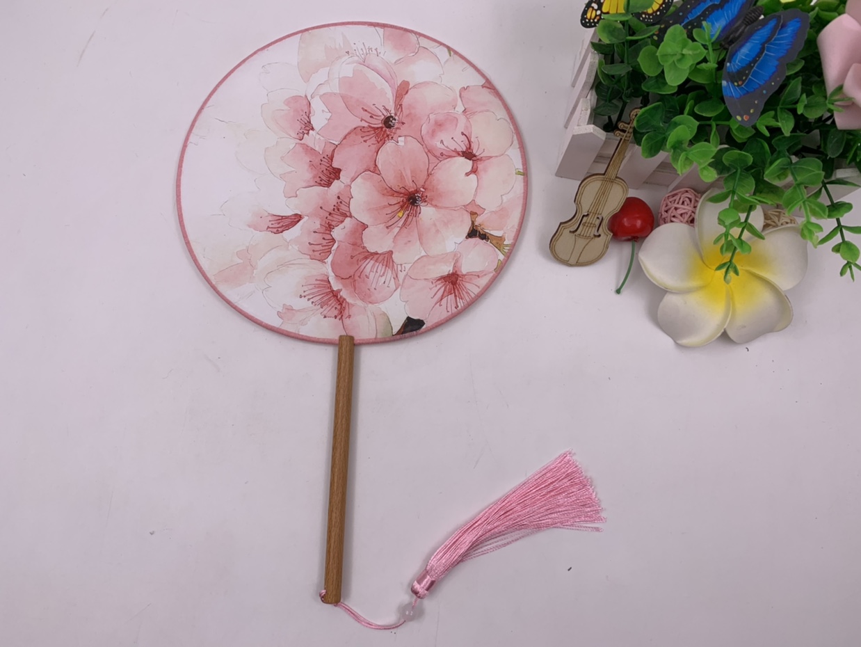 印花团扇/广告扇/订制扇子白底实物图