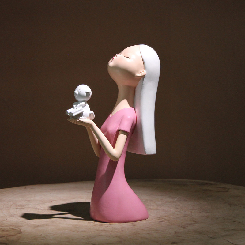 Trendy and creative countertop decorations, cute little girl ornaments, modern light luxury home TV cabinets, girl ornaments Item Picture