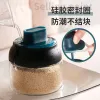 Glass seasoning bottle for kitchen use, salt and monosodium glutamate with spoon, blue seasoning jar Specification image