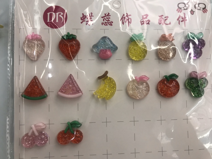 Large smooth glass bead fruit series ab glue epoxy resin accessories