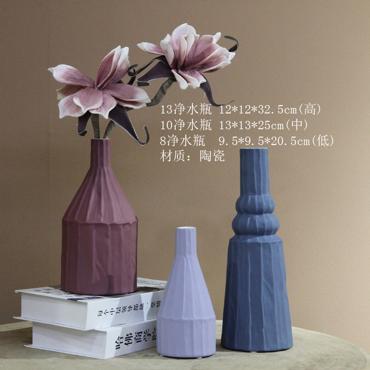 Factory direct sales of creative ceramic vase ornaments, Nordic Morandi small-mouth ceramic art flower bottle vases Application Scenario