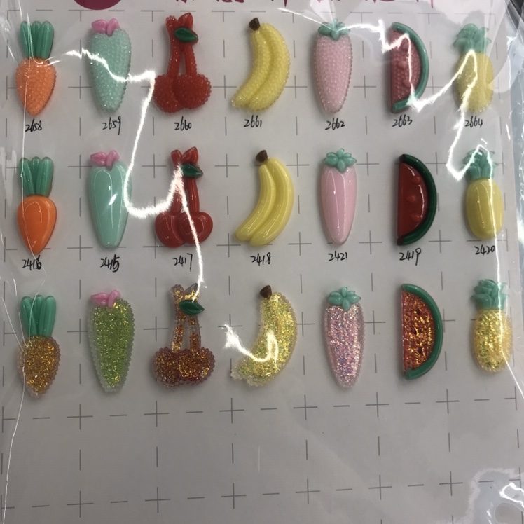 Butterfly Flower Smooth Fruit Series Clip Style ab Glue epoxy Resin Accessory jewelry