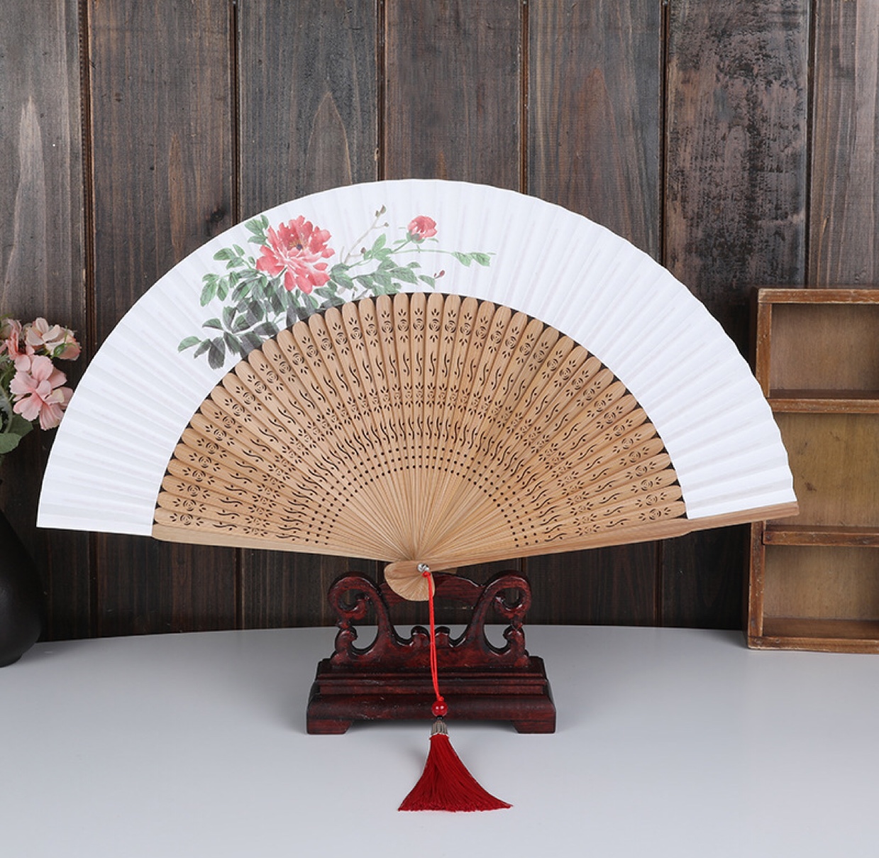 头青宣纸手绘扇子竹扇子宣纸扇子详情图7