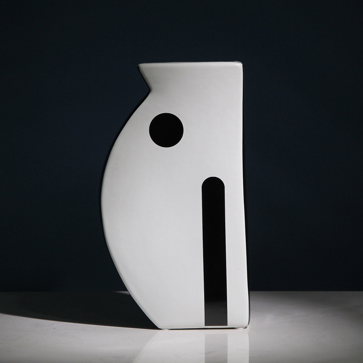 Creative abstract flower vases and ornaments, modern Nordic minimalist style ceramic vases and flower arrangements, home model room soft furnishings Item Picture